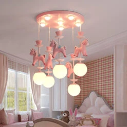 Pink Glass Ball Led Pendant Lights Children Living Room Decoration Hanging Lamp -Demolights Sales Store 03 1 1