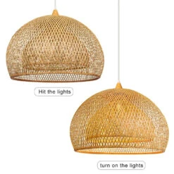 Creative Simple Modern Pastoral Living Room Pendant Lamp Bamboo Weaving -Demolights Sales Store 15