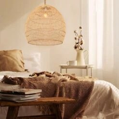 Nordic Rattan Pendant Light Living Room Hanging Lamp Shade -Demolights Sales Store 15.74X15.74inchNaturalRattan 02