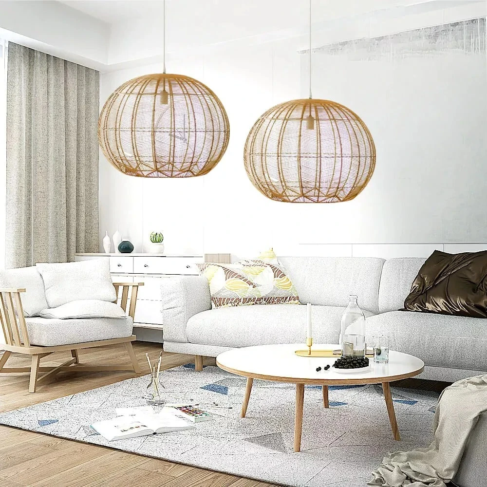 Japanese Rattan Chandelier Light Woven Pendant Light Shade 2 Japanese Rattan Chandelier Light Woven Pendant Light Shade - Image 2