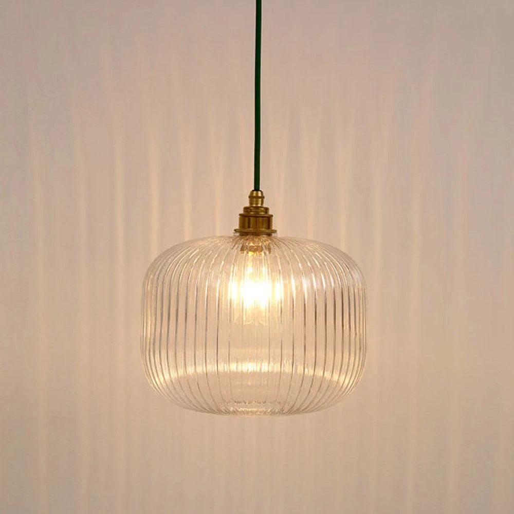 Luxury Modern Indoor Pendant Light With Ribbed Clear Glass 7 Luxury Modern Indoor Pendant Light With Ribbed Clear Glass - Image 7
