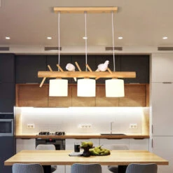 Contemporary Branch Wood Birds Pendant Lights