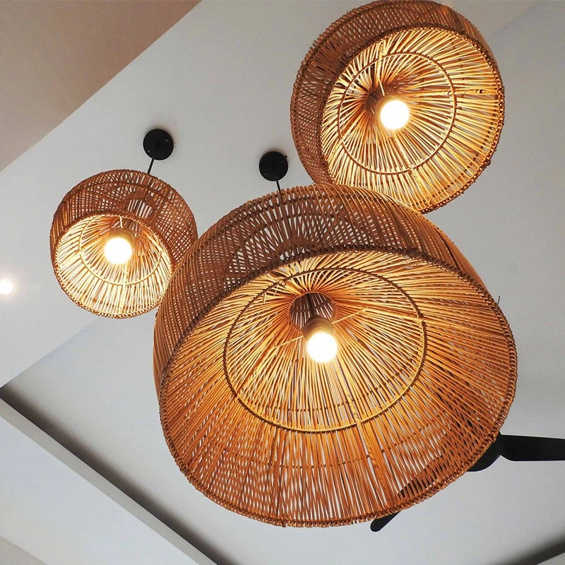 Boho Wicker Pendant Lighting Rattan Lampshade 2 Boho Wicker Pendant Lighting Rattan Lampshade - Image 2