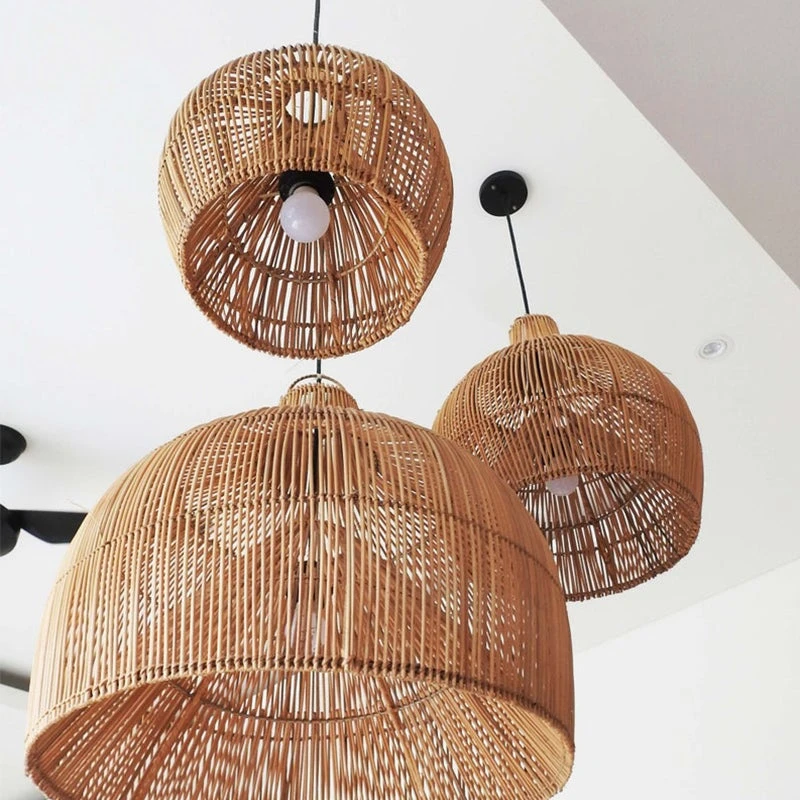 Boho Wicker Pendant Lighting Rattan Lampshade 1 Boho Wicker Pendant Lighting Rattan Lampshade