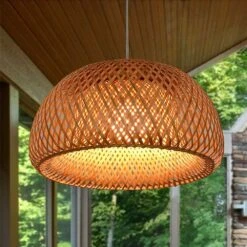 Natural Bamboo Chandelier Vintage Bamboo Woven Light