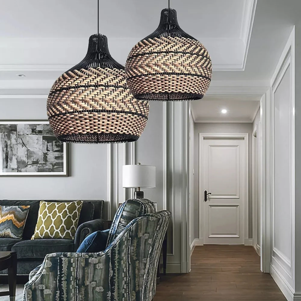 Minimalism Rattan Ceiling Light Fixture Woven Pendant Lampshade 1 Minimalism Rattan Ceiling Light Fixture Woven Pendant Lampshade