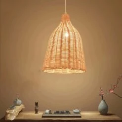 Rattan Pendant Light Handmade Basket Lamp
