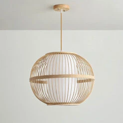 Minimalist Handcrafted Bamboo Pendant Lighting -Demolights Sales Store 40 30cm 09