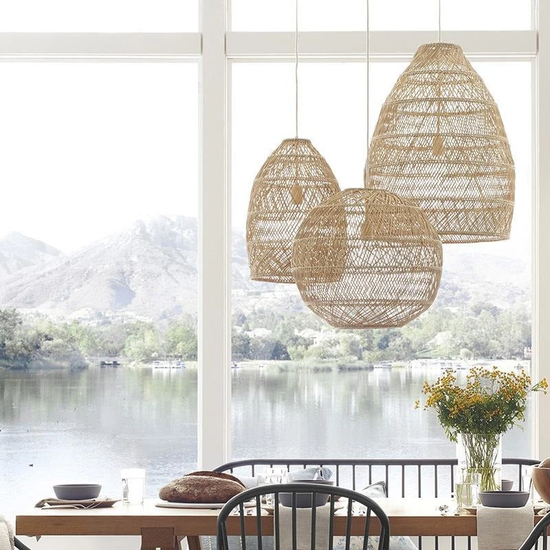 Basket Rattan Woven Lantern Chandelier Pendant Lamp Shade 1 Basket Rattan Woven Lantern Chandelier Pendant Lamp Shade
