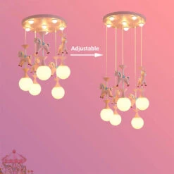 Pink Glass Ball Led Pendant Lights Children Living Room Decoration Hanging Lamp -Demolights Sales Store 5176WLbO QL 1