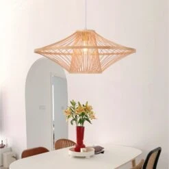 Handmade Bamboo Pendant Light Artistic Chandelier Home Decor