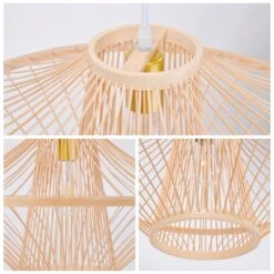 Handmade Bamboo Pendant Light Artistic Chandelier Home Decor -Demolights Sales Store 60cm 30cm 06 1