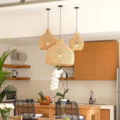 Boho Wicker Pendant Lighting Rattan Lampshade 11 Boho Wicker Pendant Lighting Rattan Lampshade -Demolights Sales Store 7