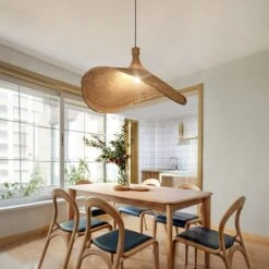 Handmade Bamboo Wicker Straw Hat Pendant Light Shade