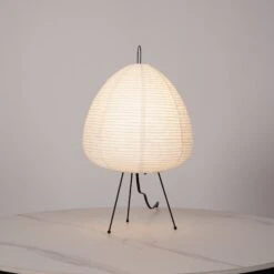 Japanese Style Tripod Rice Paper Table Lamps For Bedroom