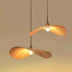 Bamboo Lotus Leaf Shaped Pendant Light -Demolights Sales Store BambooLotusLeafShapedPendantLight 1