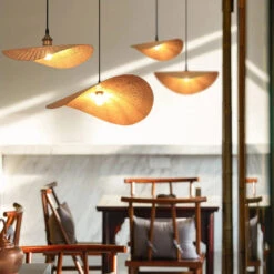 Bamboo Lotus Leaf Shaped Pendant Light -Demolights Sales Store BambooLotusLeafShapedPendantLight 10