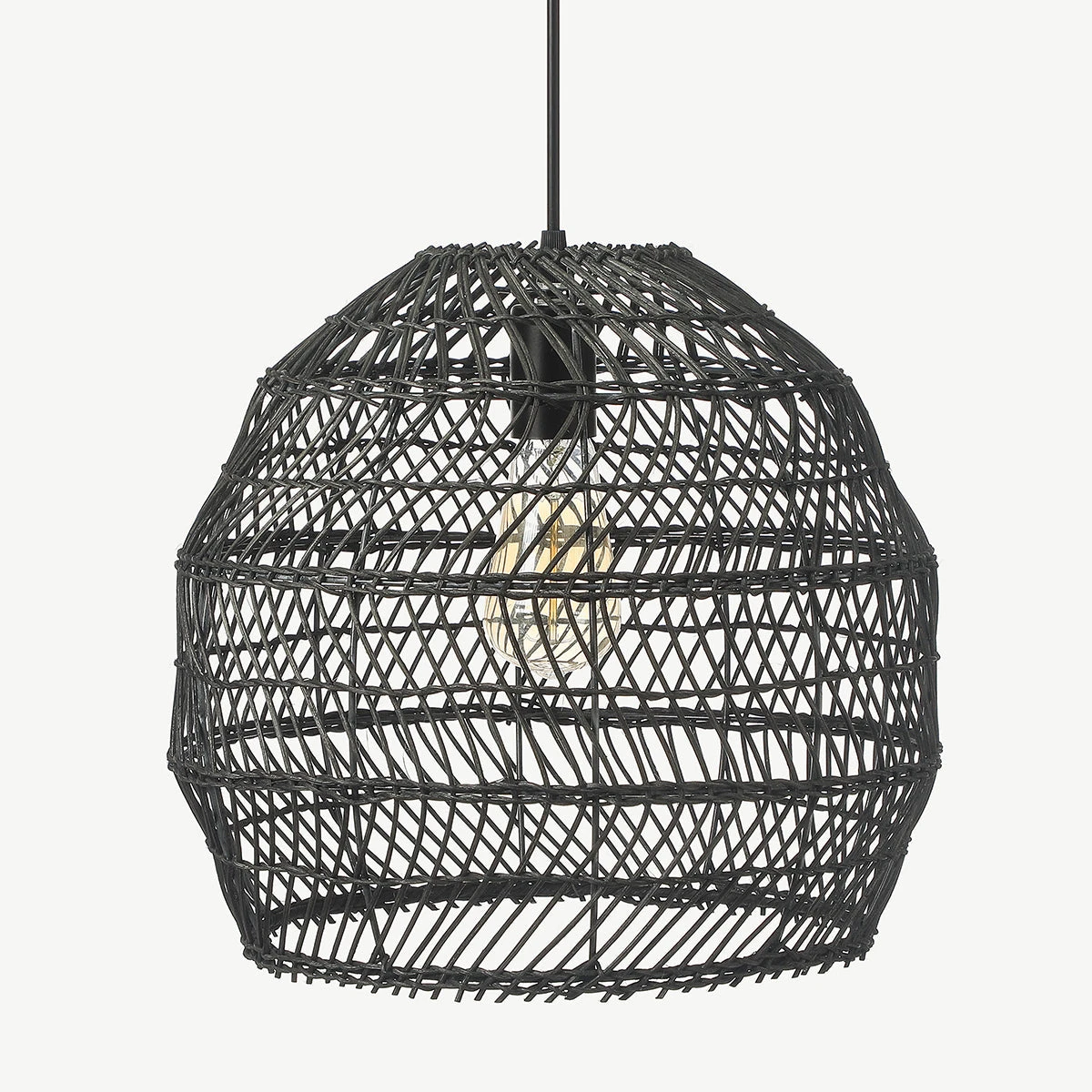 Basket Rattan Woven Pendant Light Shades Black 5 Basket Rattan Woven Pendant Light Shades Black - Image 5