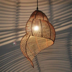 Conch Wicker Lamp Handmade Rattan Light Bamboo Lampshade -Demolights Sales Store DL10007 4 1