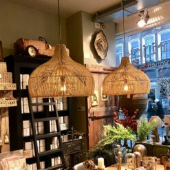 Boho Wicker Pendant Lighting Rattan Lampshade -Demolights Sales Store DL10009 1