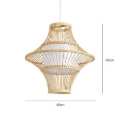 Bamboo Chandelier Retro Lantern Lamp Weaving Pendant Light Shade -Demolights Sales Store DL10015 3 1
