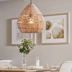 Rattan Pendant Lamp Retro Hanging Lights Rope Lampshade -Demolights Sales Store DL10021 first