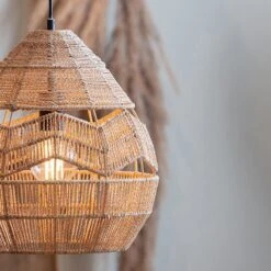 Rattan Pendant Lamp Retro Hanging Lights Rope Lampshade -Demolights Sales Store DL10021 1