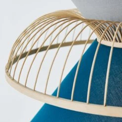 Water Lake Blue Fabric Ceiling Lamp Nordic Chandelier Basket Light Fixture -Demolights Sales Store DL10023 4 1