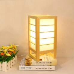 Wooden Japanese Desk Lights Table Light Decoration Lamp