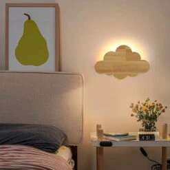 Cloud Wood Wall Light Vintage Wood Sconces Light Decor Lights