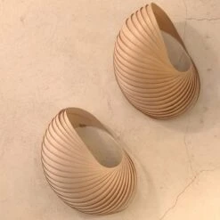 Shell Plug In Wall Sconce Wood Lampshade Art Sconce Light -Demolights Sales Store DL10034 8