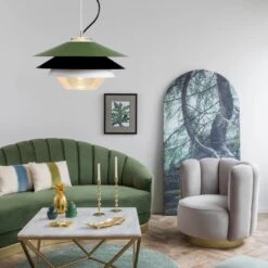 Green Pendant Light Modern Chandelier 3 Layer Light Fixture Art