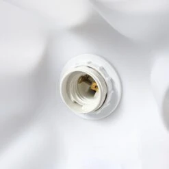 White Plastic Ceiling Light Metal Nordic Pendant Light Flower Chandelier Lighting -Demolights Sales Store DL10043 5