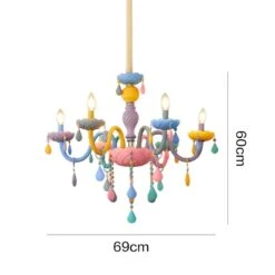 Macaron Crystal Chandelier European Candle Pendant Light Cartoon Princess Room -Demolights Sales Store DL10046 2 1
