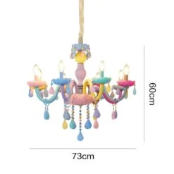 Macaron Crystal Chandelier European Candle Pendant Light Cartoon Princess Room -Demolights Sales Store DL10046 3 1