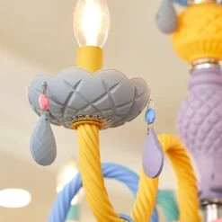 Macaron Crystal Chandelier European Candle Pendant Light Cartoon Princess Room -Demolights Sales Store DL10046 9 1