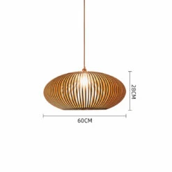 Wood Pendant Light Globe Wooden Light Fixture -Demolights Sales Store DL10050 2