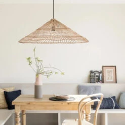 Rustic Pendant Light Umbrella Wicker Lampshade -Demolights Sales Store DL10051 2