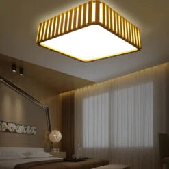 Square Wood Ceiling Light Led Wood Pendant Lamp -Demolights Sales Store DL10053 1