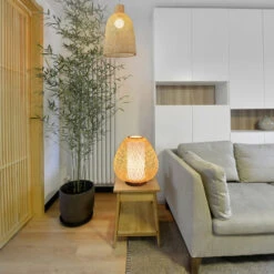 Traditional Bamboo Desk Lamp Weave Lampshade -Demolights Sales Store DL10054 1