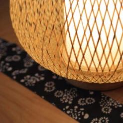 Traditional Bamboo Desk Lamp Weave Lampshade -Demolights Sales Store DL10054 4