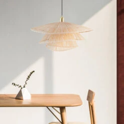 Bamboo Cloak Pendant Light Wicker Chandelier