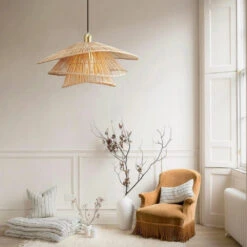 Bamboo Cloak Pendant Light Wicker Chandelier -Demolights Sales Store DL10060 4 1