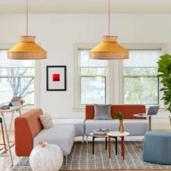 Nordic Pendant Light Drum Fabric Lamp Fixtures -Demolights Sales Store DL10063 10 1