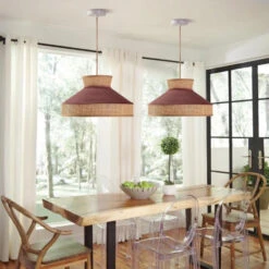 Nordic Pendant Light Drum Fabric Lamp Fixtures -Demolights Sales Store DL10063 3