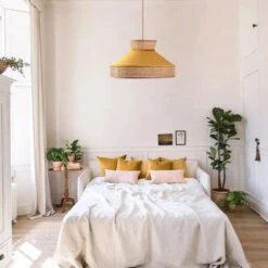 Nordic Pendant Light Drum Fabric Lamp Fixtures