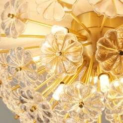 Luxury Crystal Flowers Starburst Ceiling Light Modern Flush Mount Ceiling Lamp -Demolights Sales Store DL10066 2