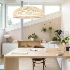 Bamboo Strip Bowl Cage Pendant Lampshade