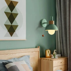 Design Green Wall Sconce Modern Bedroom Lighting