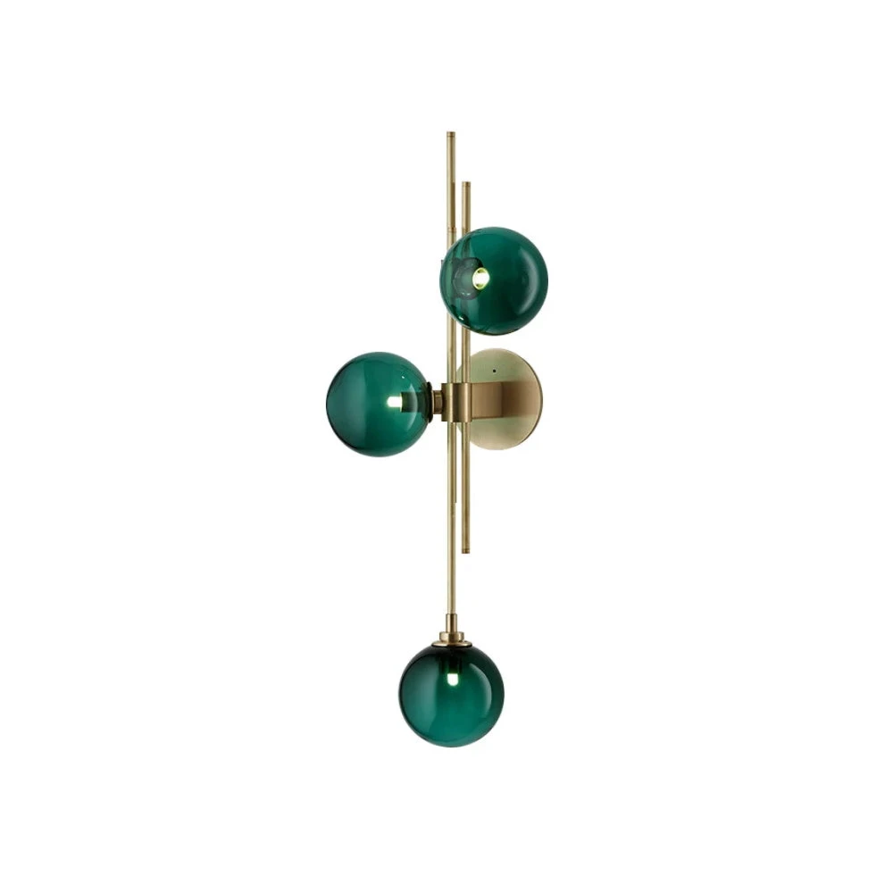 Green/Clear Glass Globe Wall Sconce Lamp Minimalist 9 Green/Clear Glass Globe Wall Sconce Lamp Minimalist - Image 9